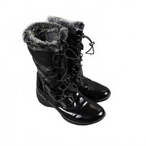 Y2K TOTES Brand Lace Up Faux Fur W's 8 Medium Winter Boots